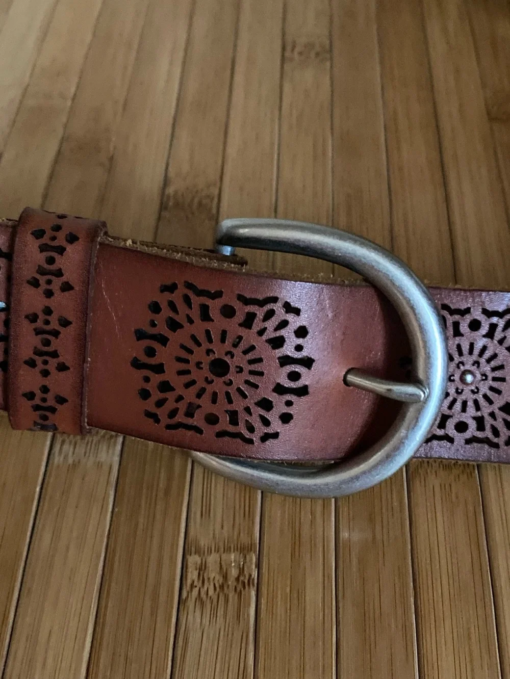 Lucky Brand Brown and Black Perforated Belts Medium